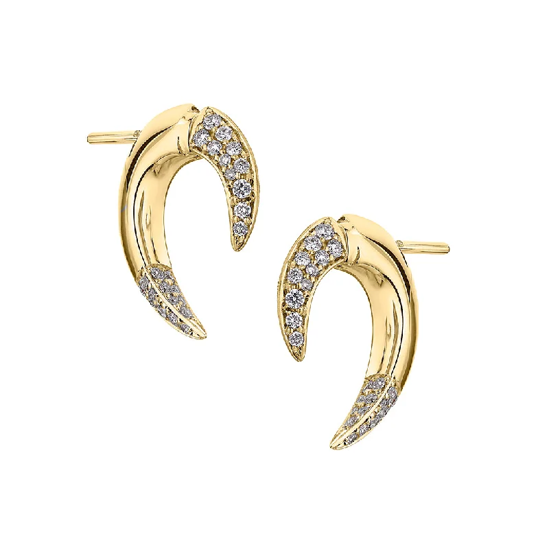 Black Diamond Earrings-Talon Fine Earrings - 18ct Yellow Gold & Diamond