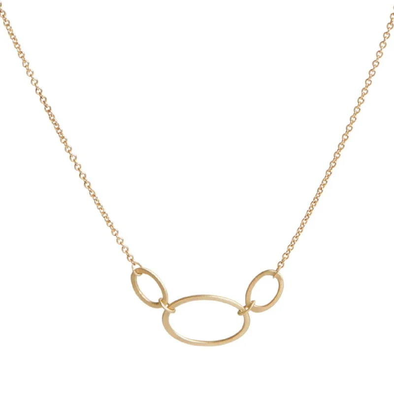 Elegant Gold Pendant Necklace-<!--NK756--> triple mini oval necklace