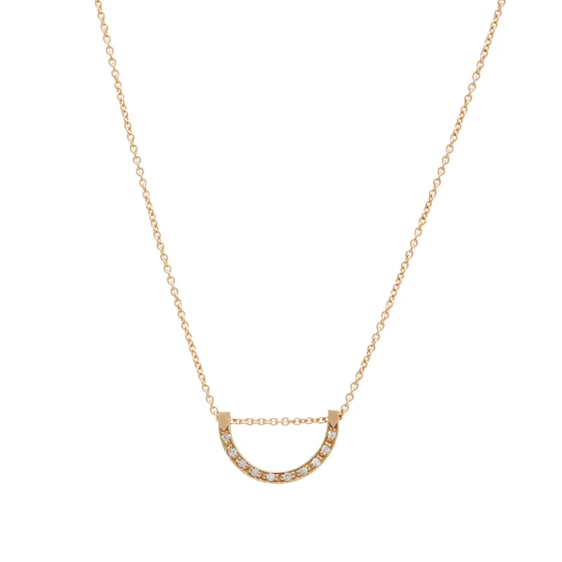 Classic Link Necklace-<!--NK995-->pavé bend necklace