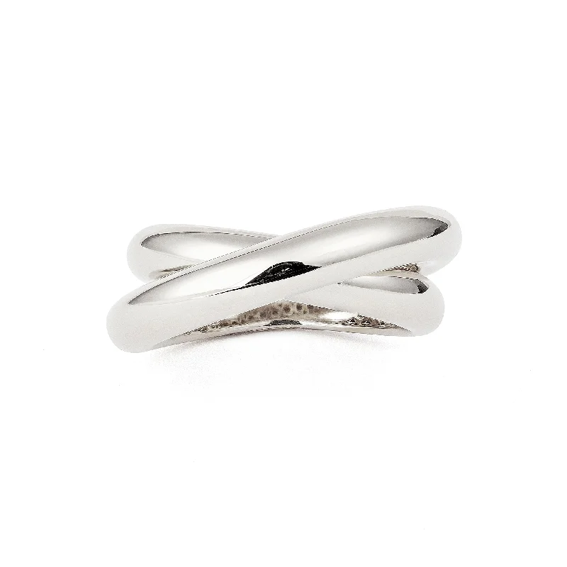 Unique Wedding Band-Infinity Loop Medium Plain 18K Whitegold Ring