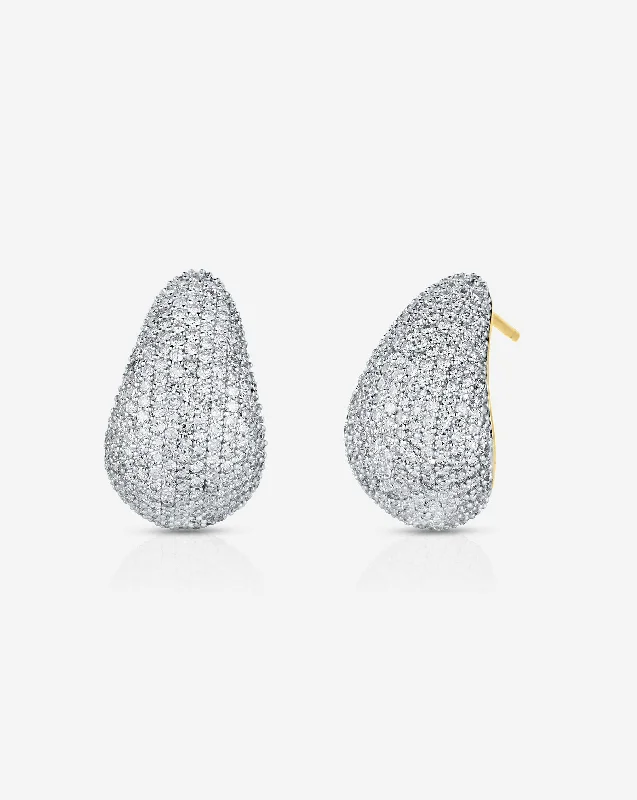 Art Deco Earrings-Mini Pavé Diamond Cloud Earrings