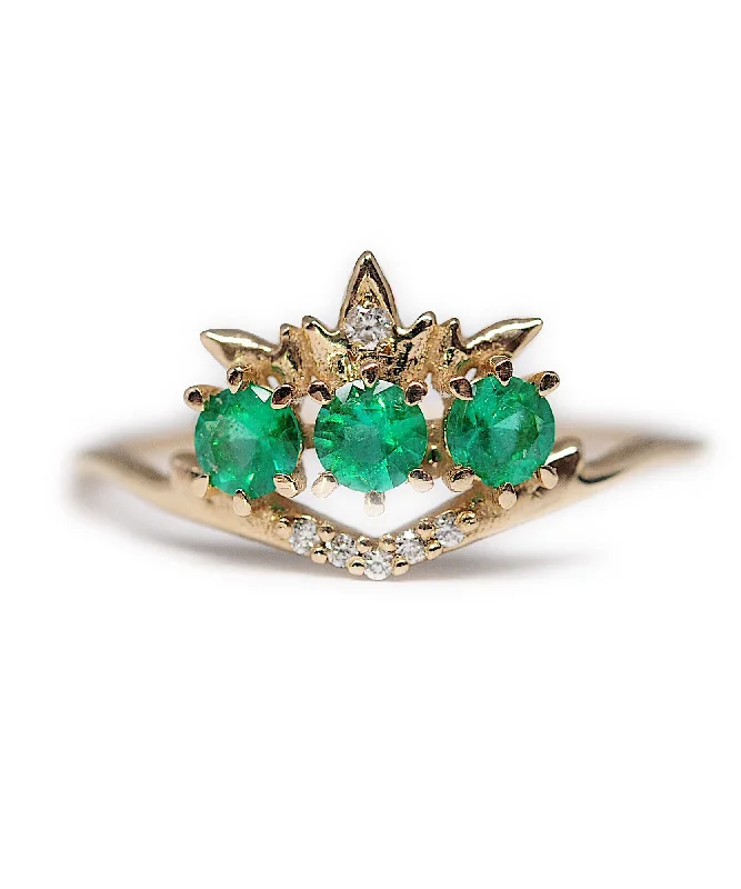 Dainty Engagement Ring-Emerald Theophany Ring