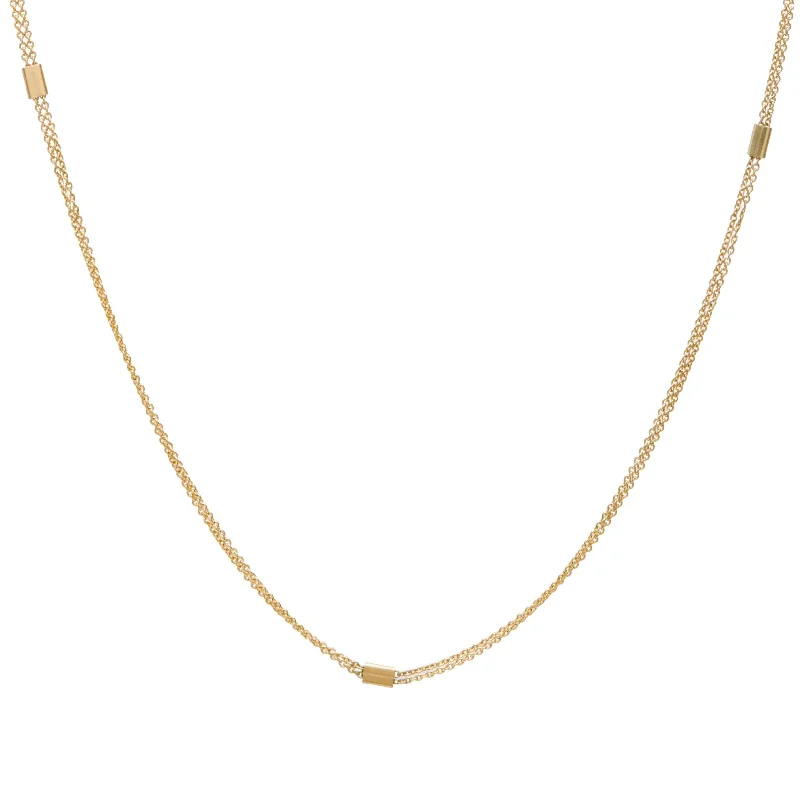 Unique Gold Necklace for Women-<!--NK190-->fluid double line necklace