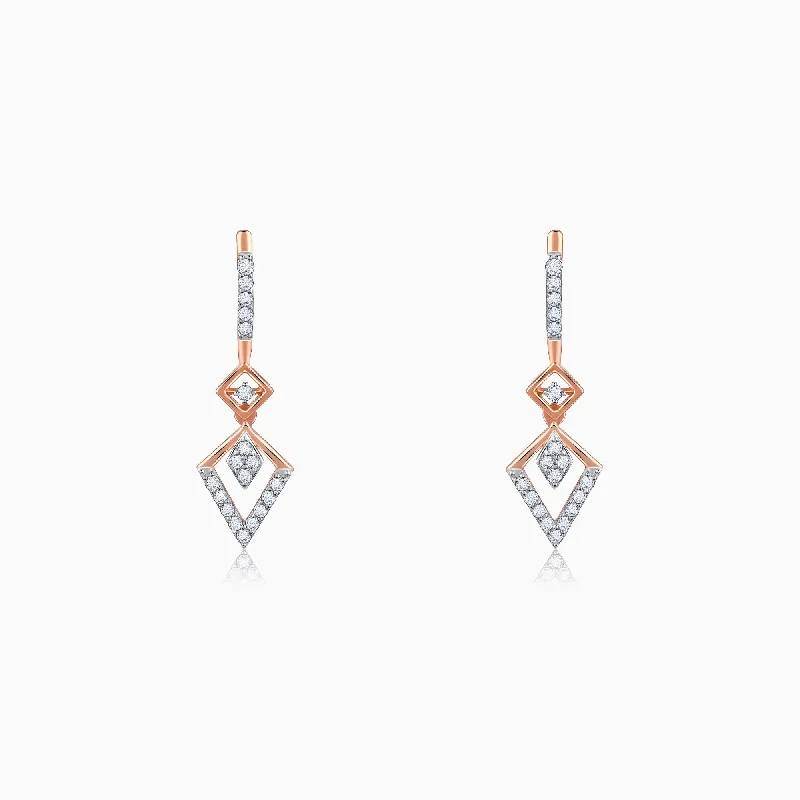 Gemstone Drop Earrings-Rose Gold Swanky Diamond Earrings