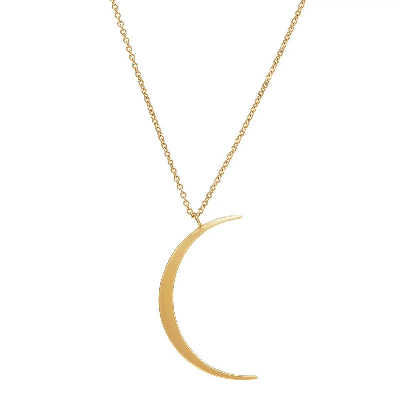 Bohemian Pendant Necklace-<!--NK914-->crescent moon necklace