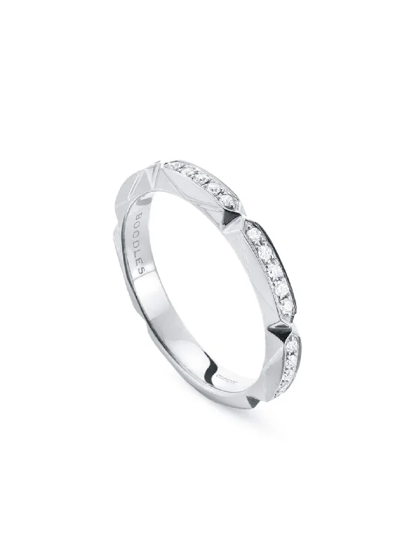 Matching Couple Rings-Jazz White Gold Diamond Ring