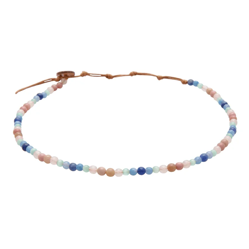 Statement Beaded Necklace-Love + Clarity Healing 4mm Necklace