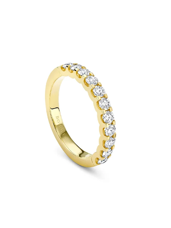 Gold Ring with Amethyst-Classic Evermore Diamond Half Hoop Yellow Gold Eternity Ring