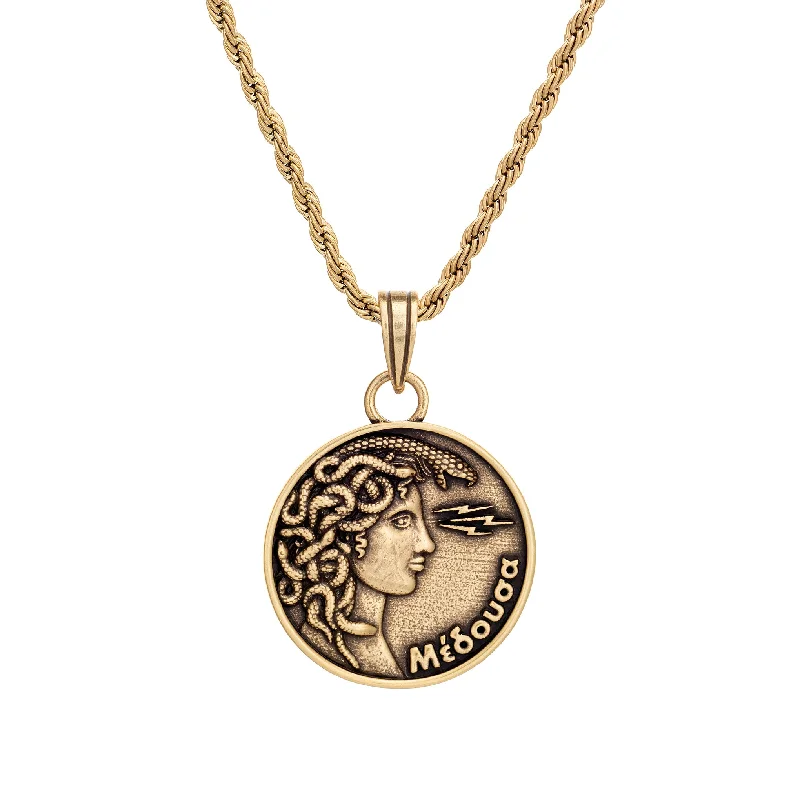 Custom Infinity Necklace-Medusa Coin Necklace