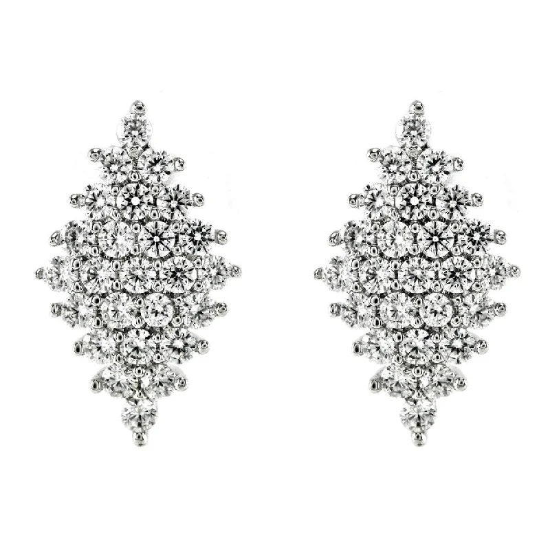 Trendy Earrings for Young Women-Harlie Cluster CZ Stud Earrings