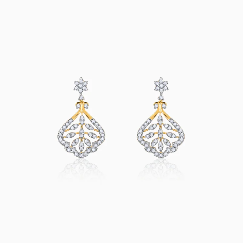 Acrylic Earrings-Gold Secret Garden Diamond Earrings