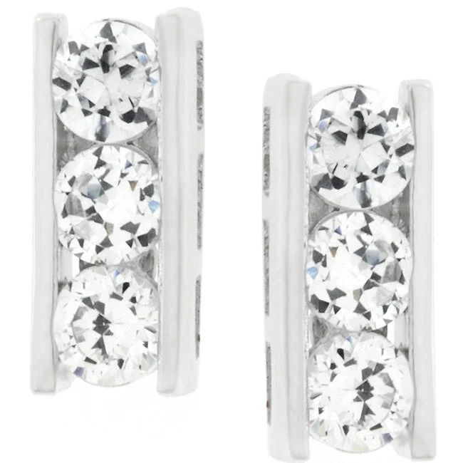 Trendy Drop Earrings-Kindal CZ Slate Stud Earrings