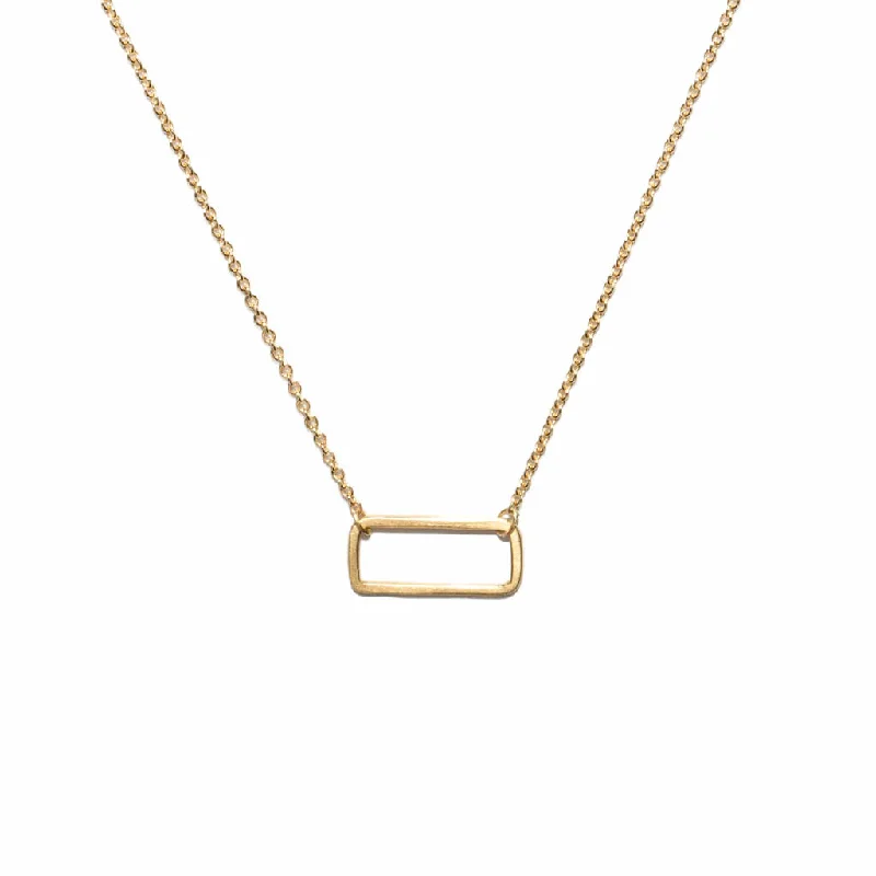 Gold Pendant Necklace-<!--NK884-->mini rectangle necklace