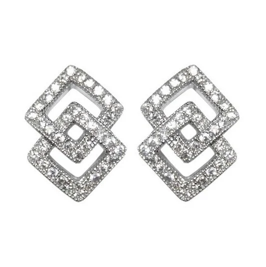 Casual Stud Earrings-Hedy Double Square Stud Earrings