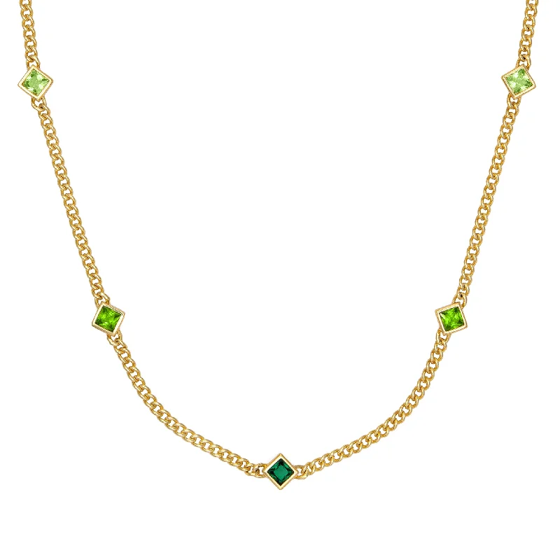 Lightweight Necklace for Women-Aura Necklace - Green