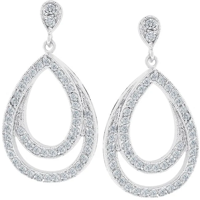 Large Pearl Earrings-Milana Double Teardrop Dangle Earrings | 2ct