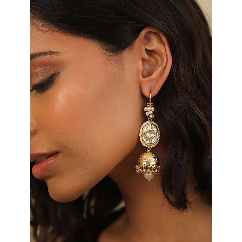 Natural Stone Earrings-Tanvi Garg Iconic Imperial Jhumki