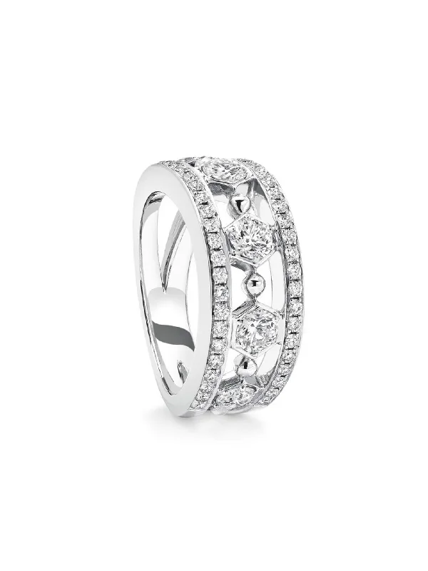 Elegant Silver Engagement Ring-Circus Classic White Gold Diamond Ring