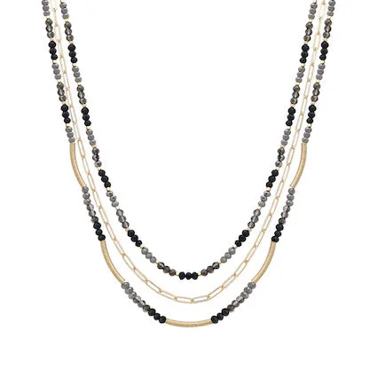 Modern Pendant Necklace-Meghan Browne Necklace Devon - Black