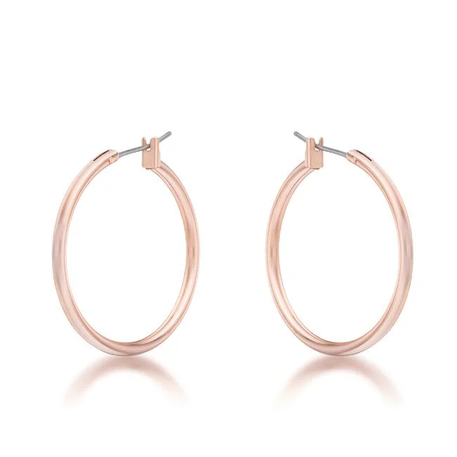 Large Statement Earrings-Glem Small Rose Gold Hoop Earrings | 32mm