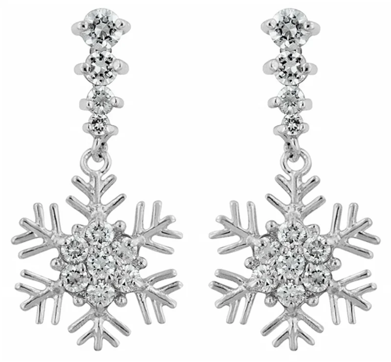 Geometric Stud Earrings-Telmae Snowflake  Drop Earrings | 2ct