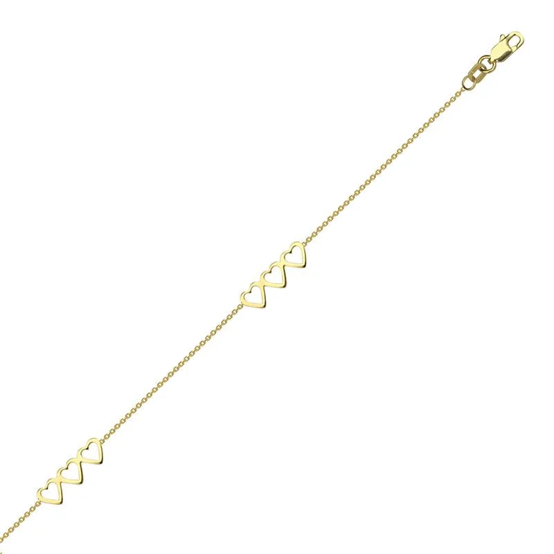 Dainty Gold Bracelet-OPEN HEART ANKLET