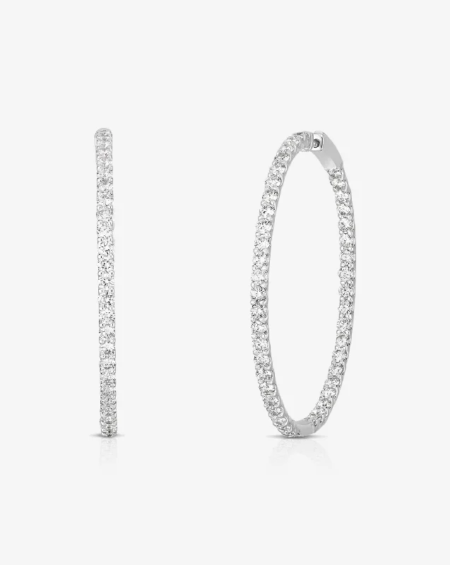 Glamorous Stud Earrings-Luxe Diamond Hoops