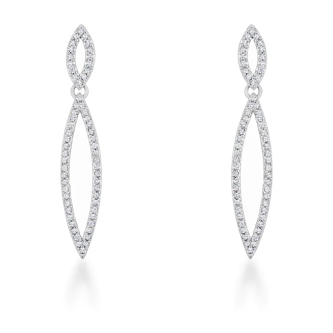 Diamond Dangle Earrings-Sara Delicate Double Teardrop Dangle Earrings | 1.2ct