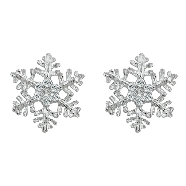 Gold Stud Earrings-Paula Snowflake Stud Earrings