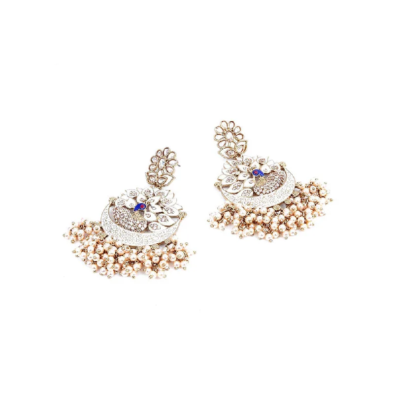 Swaying Earrings-Odette Gold Printed Drops & Danglers Earrings