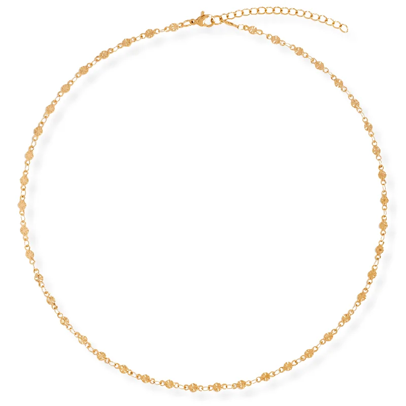 Unique Design Necklace-Garcelle Mini Disc Chain Necklace - Gold