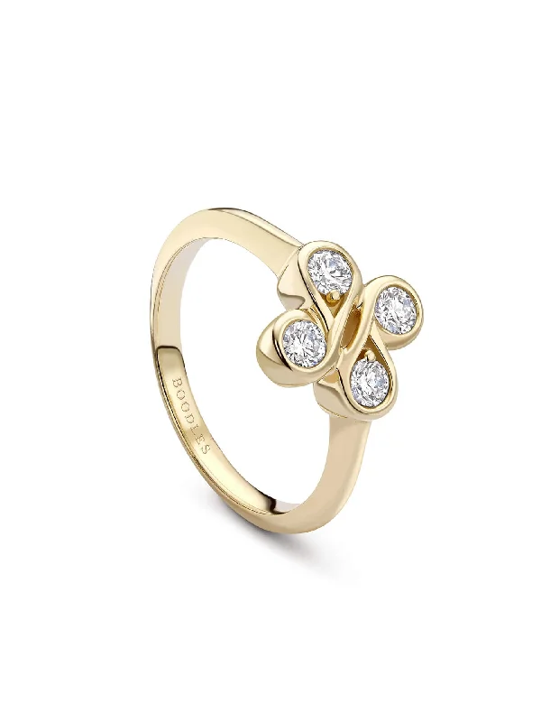 Unique Wedding Band-Be Boodles Classic Motif Yellow Gold Ring