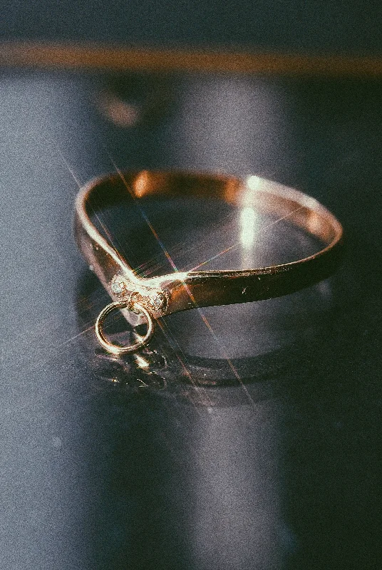 Simple Gold Wedding Ring-O-Ring Collar Band - READY-TO-SHIP