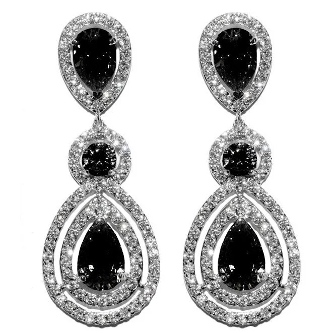 Unique Stud Earrings-Louisa Black Chandelier Earrings