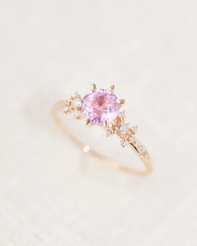 Handmade Promise Ring-OOAK Pink Sapphire Tethys Ring - 1.00ct