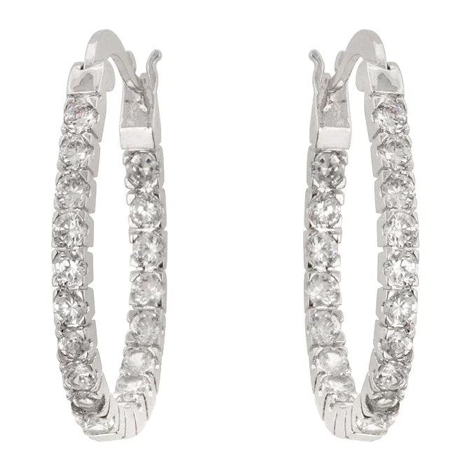 Flower Shaped Earrings-Marina Inside-Out CZ Hoop Earrings | 2ct | 27mm