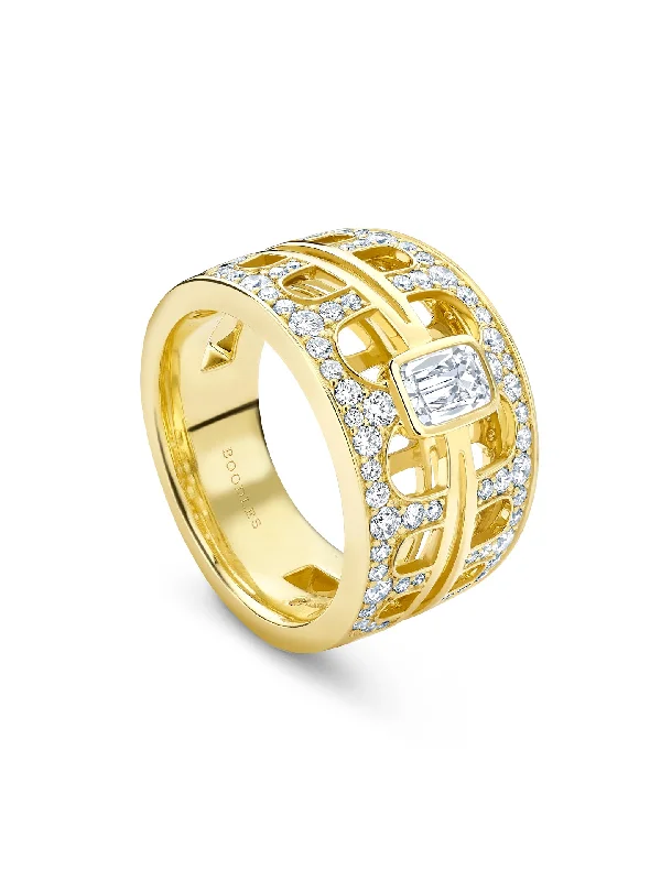 Gold Engagement Ring with Sapphire-The Boodles National Gallery Collection - Perspective Yellow Gold Ring