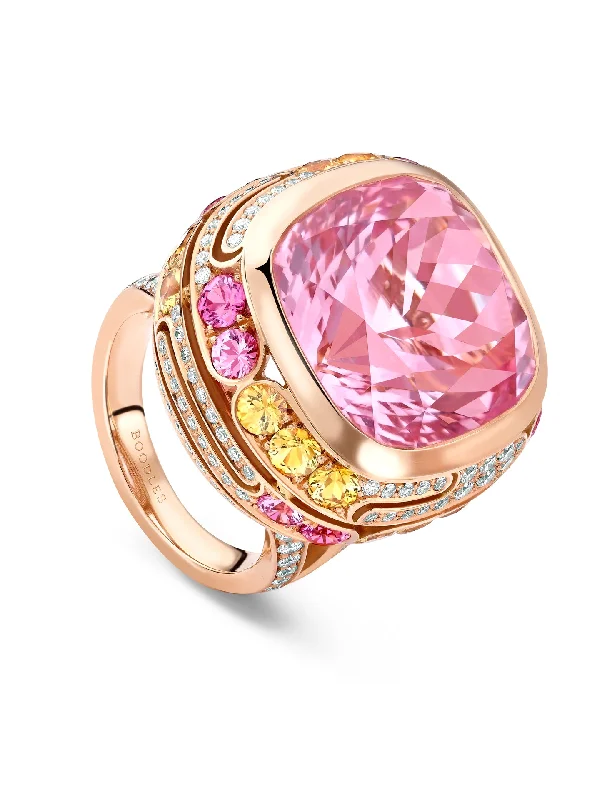 Diamond Cluster Ring-The Boodles National Gallery Collection - Play of Light Morganite Ring