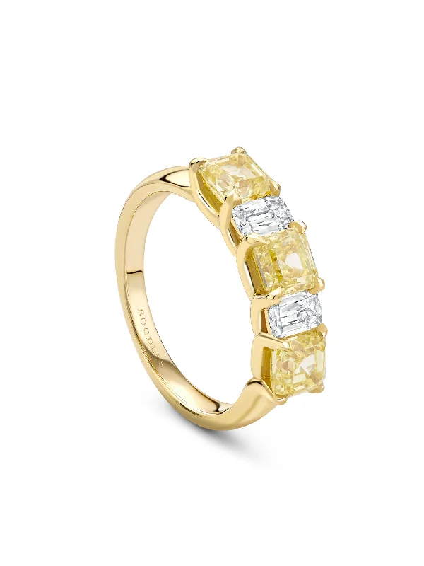 Women’s Stackable Rings-Classic Yellow and White Diamond Eternity Ring