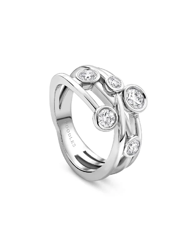 Two-Tone Wedding Ring-Raindance Five Diamond Platinum Ring