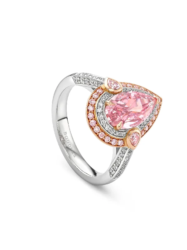 Personalized Birthstone Ring-Vintage The Eternal Pink Diamond Ring