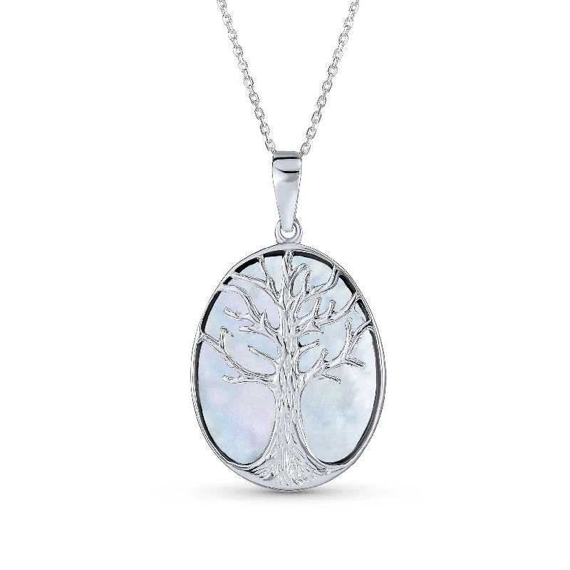 Gold Coin Necklace-Lapis Turquoise Abalone Tree of Life Pendant Necklace in Sterling Silver