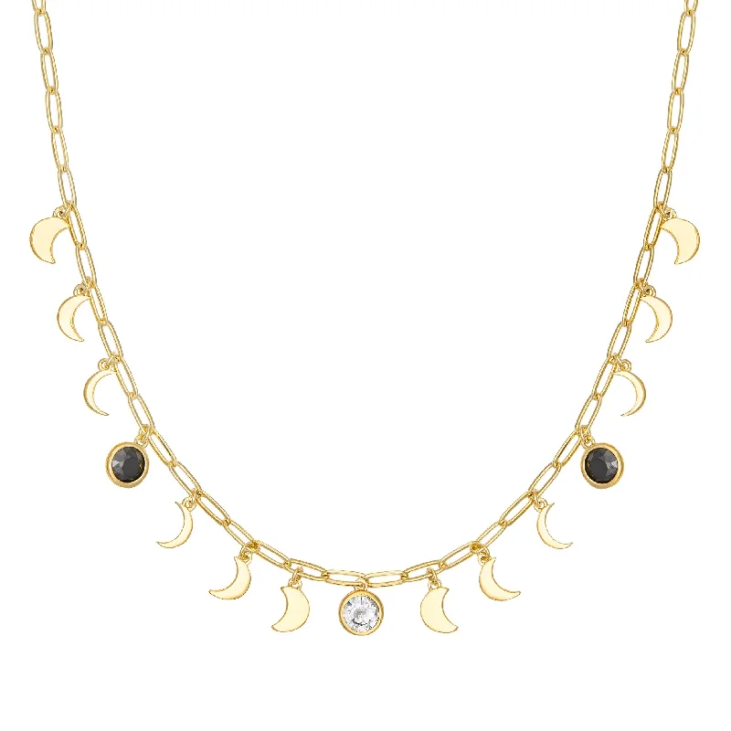 Pearl Choker Necklace-Moon Phase Necklace