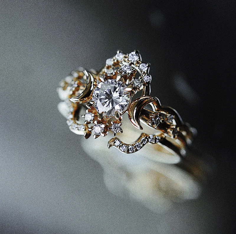 Heart-Shaped Engagement Ring-Diamond Wandering Star Ring