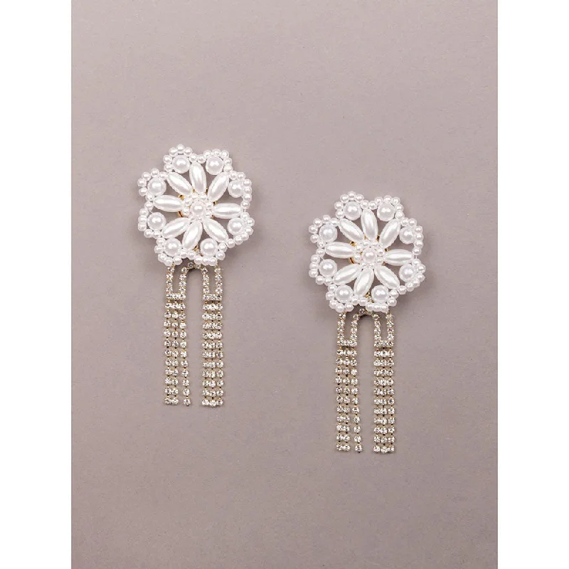 Casual Drop Earrings-Odette Floral Studded Statement Earrings