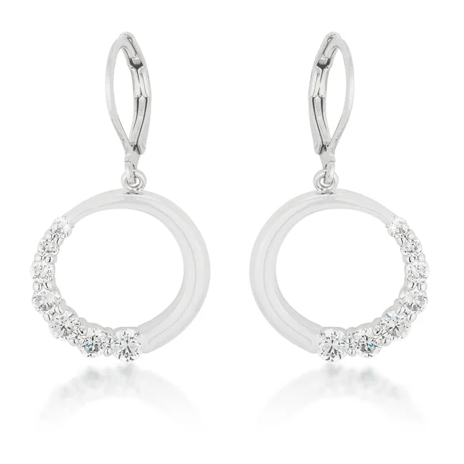 Custom Hoop Earrings-Elisa Graduated CZ Circle Earrings | 1ct