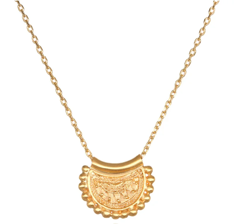 Luxury Pendant Necklace-GOLD MINI MANDALA NECKLACE